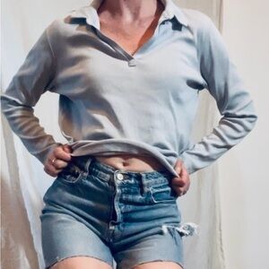 Lord & Taylor Women's Soft Powder Blue Long Sleeve Top